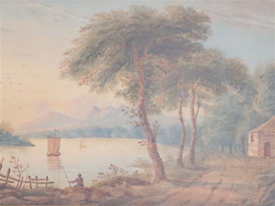 Early 19th century English School Lake scenes 5.75 x 7.75in.